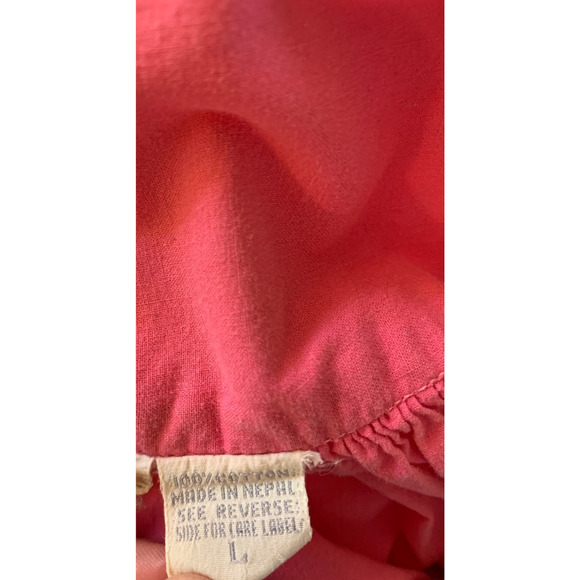 VTG 60 70 Maxi Dress Embellishments Pink Mumu House Dress Aztec Southwest Cotton - Picture 16 of 17